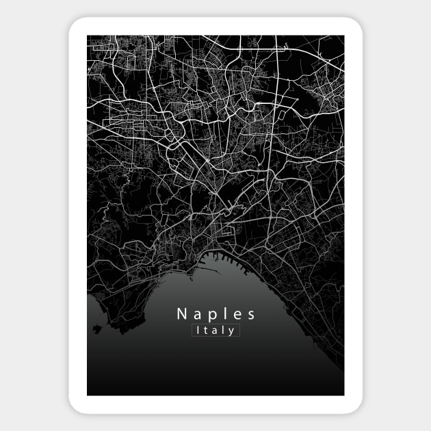 Naples Italy City Map dark Sticker by Robin-Niemczyk